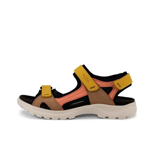 Ecco Onroads Beach Sandals Women's Pink Brown Yellow