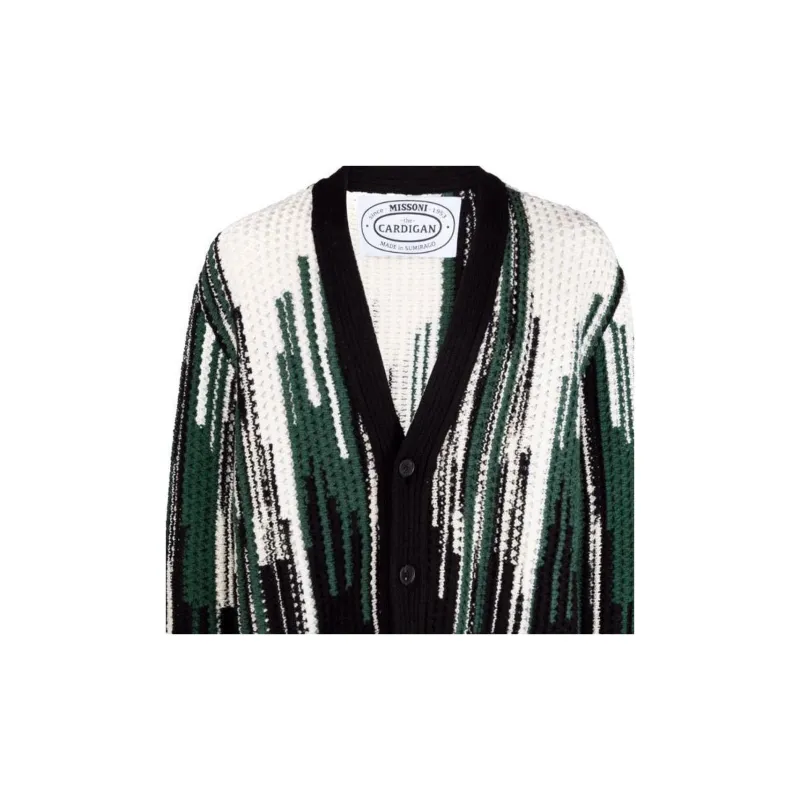 MISSONI Graphic Printed V Neck Buttoned Cardigan-2