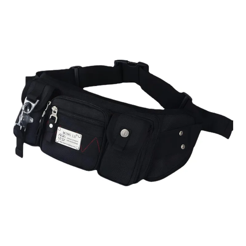 MingLu Oxford Crossbody Bag Shoulder Bag Sling Bag Fanny Pack Large Size Unisex Black/Dark Gray/Blue-0