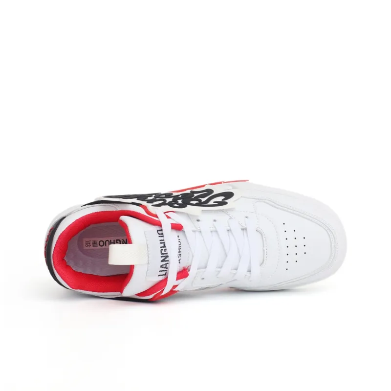 PAIN OR PLEASURE Kids' Skateboarding Shoes White Red Teenagers-2