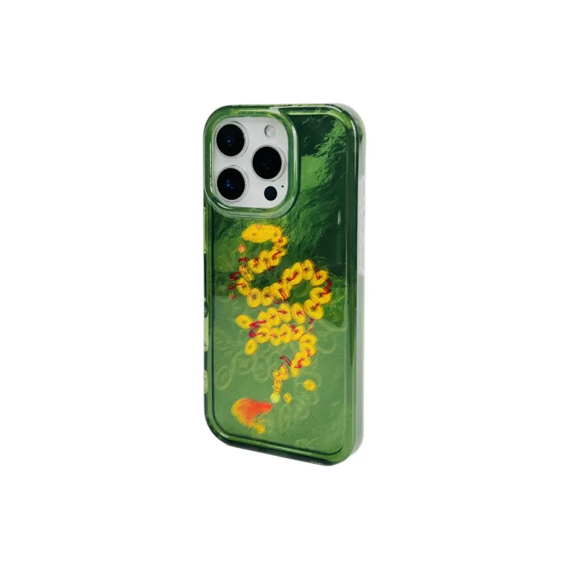 Wei Xin Acrylic Material Money Snake Red Green Phone Cases Compatible With IPhone 16/15 Pro Max/Apple 13/14 Pro/Max-10