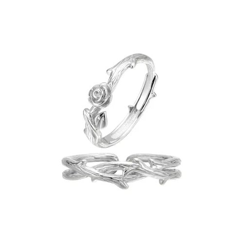 CLARKIA FLOWER 999 Fine Silver Rings Unisex