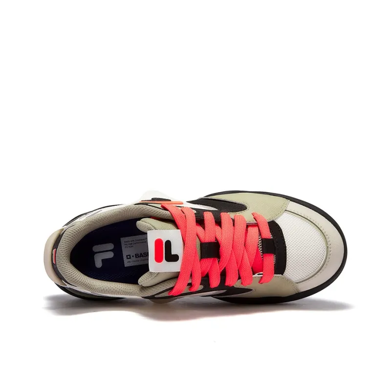 FILA FUSION KICK II Slip Resistant Low Top Casual Shoes Women's Milk White Champagne Brown-2