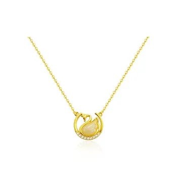Andaozi Natural Hetian Jade Necklace Pale Greenish White Jade Unisex