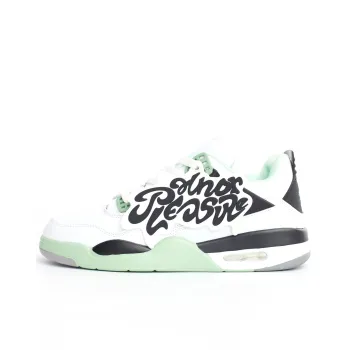 PAIN OR PLEASURE Low Top Kids' Skateboarding Shoes White Pine Green Teenagers