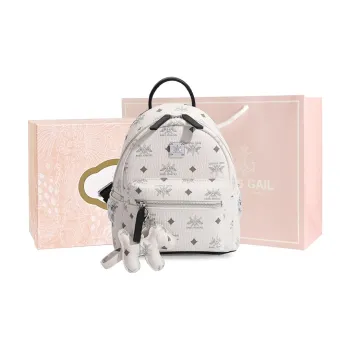 MISS GAIL Synthetic Leather Carry Backpack Large Size Women's Black White Beige Yellow Pink