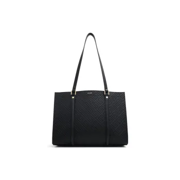 ALDO Artificial Leather Tote Bag, Shopping Bag, Shoulder Bag Medium Size Women's Black/Black White