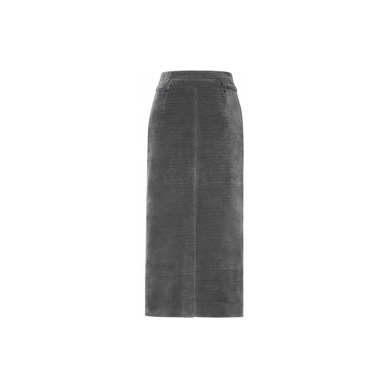 MEIYANG Casual Long Skirts Women's Meteorite Gray-1