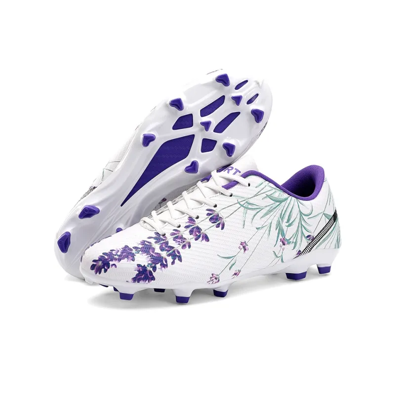 ROBINHOOD Kids' Soccer Shoes Purple Ink Painting Teenagers-7