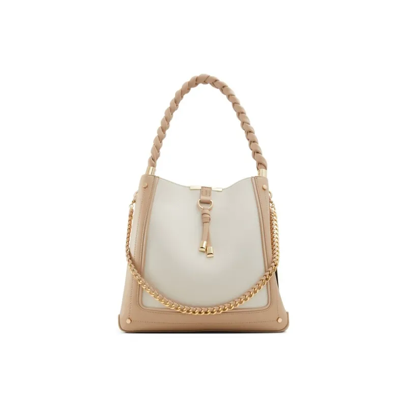 ALDO Artificial Leather Bucket Bag, Shoulder Bag Medium Size Women's Bone-0