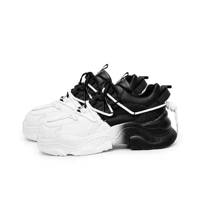 OUGLEMEN Wear Resistant Height Increasing Low Top Chunky Sneakers Unisex-2