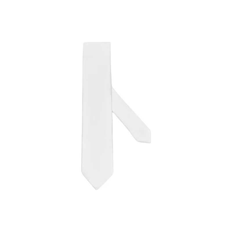 Zegna Mulberry Silk Ties Unisex White-1