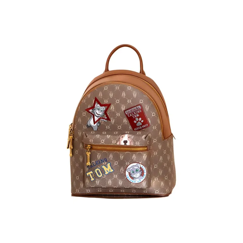 Hush Puppies PVC Polyvinyl Chloride Backpack Medium Size Women's Khaki-1
