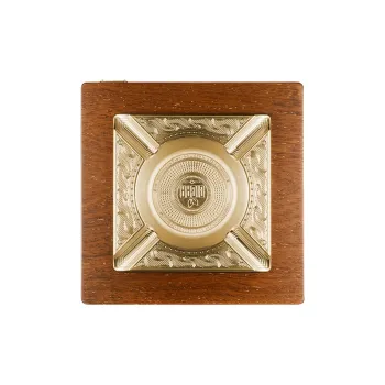 VANITY FAIR Ashtray Solid Wood Base Slip Resistant Durable Four Slots For Placement Gold