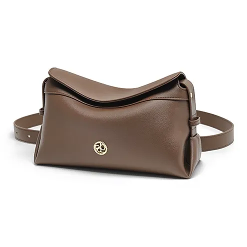 PIERPOLO Cow Leather Crossbody Bag Women's Black/Brown-3