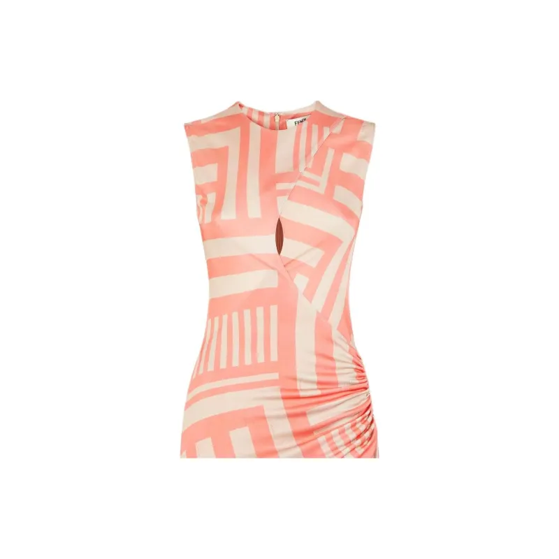 FENDI SS24 Sleeveless Dress Women's Pink-3
