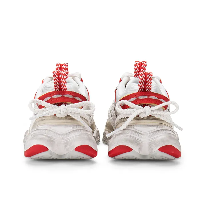 STARTER Height Increasing Anti-Slip And Wear-Resistant Low-Top Chunky Sneakers Unisex Red-2
