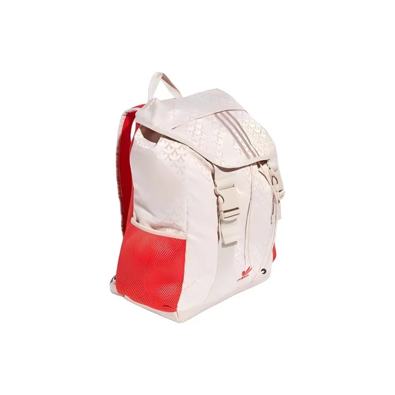Adidas Originals Recycled Polyester Jacquard Fabric Backpack Regular Women's Taupe & Scarlet-1