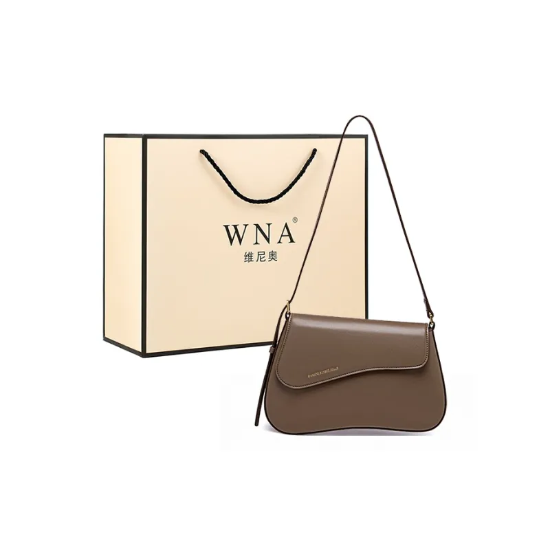 Vigno Synthetic Leather One Shoulder Baguette Bag Regular Women's Black/Dark Brown/Khaki-13