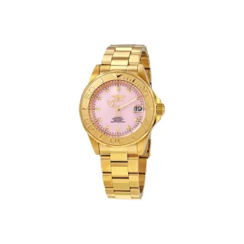 INVICTA Wrist Watch Automatic Mechanical Movement Stainless Steel Strap 40mm Pink Watch Dial Men's Watches