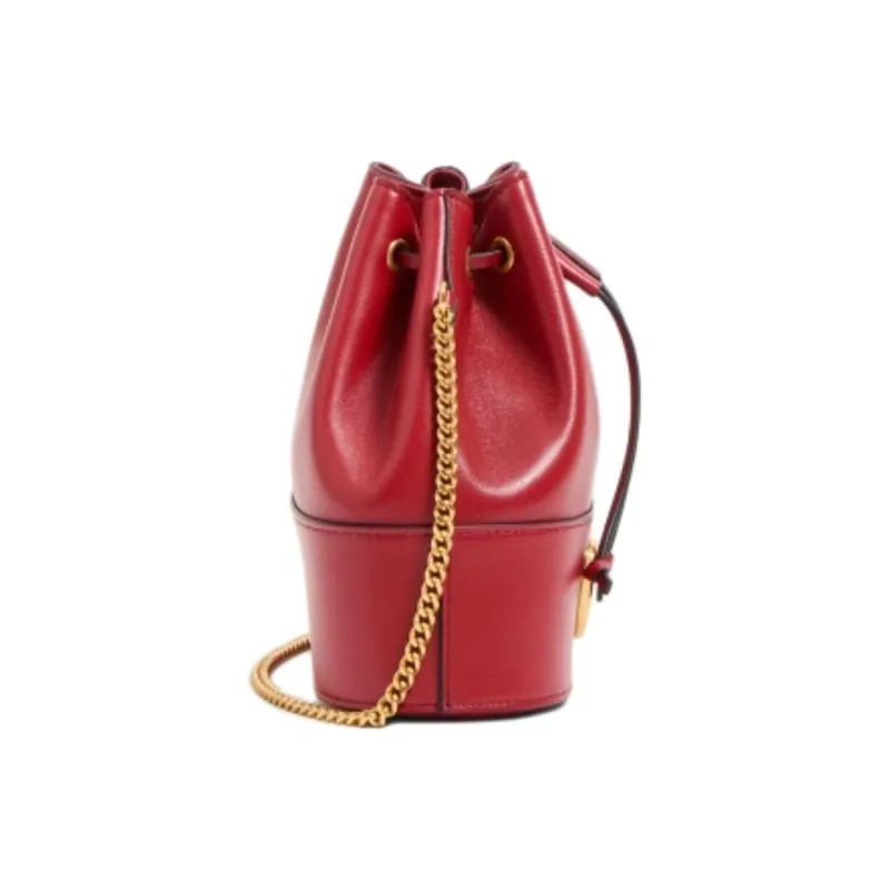Valentino VLogo Signature Sheepskin Bucket Bag, Shoulder Bag Mini Women's Red-2