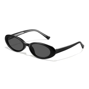 BERTHA TR90 Oval Sunglasses Women's Black