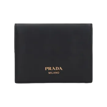 PRADA Calfskin Wallet Women's Black