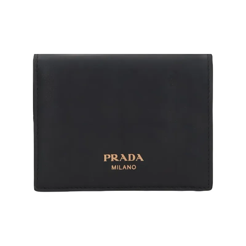 PRADA Calfskin Wallet Women's Black-0