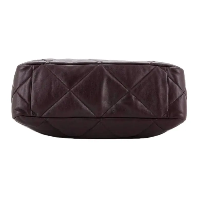 CHANEL 22K Autumn And Winter Lambskin And Metal Tote Bag, Shopping Bag, Shoulder Bag, Handbag Women's Dark Brown-2