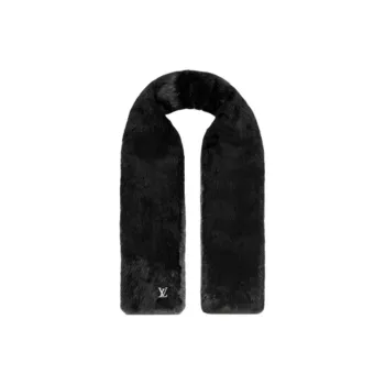 LOUIS VUITTON Monogram Reverso Fur Scarf