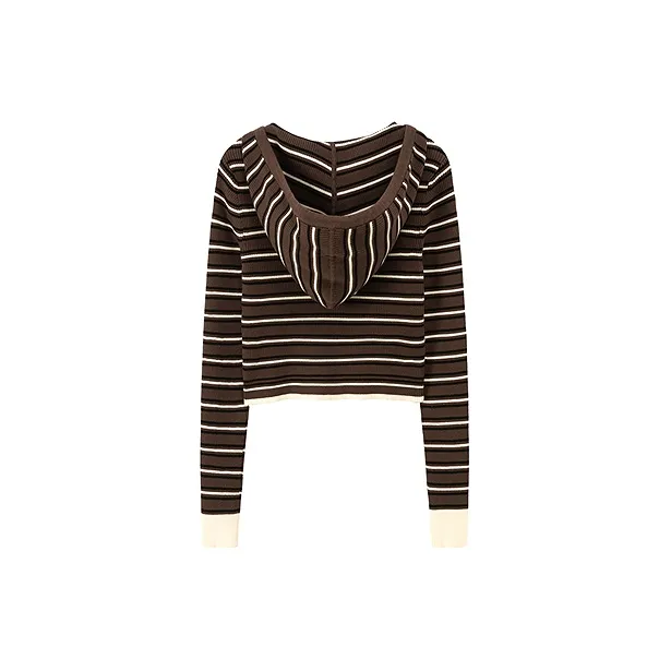 CHUU Knitwear Women's Coffee Stripes-1