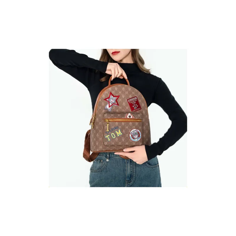 Hush Puppies PVC Polyvinyl Chloride Backpack Medium Size Women's Khaki-4