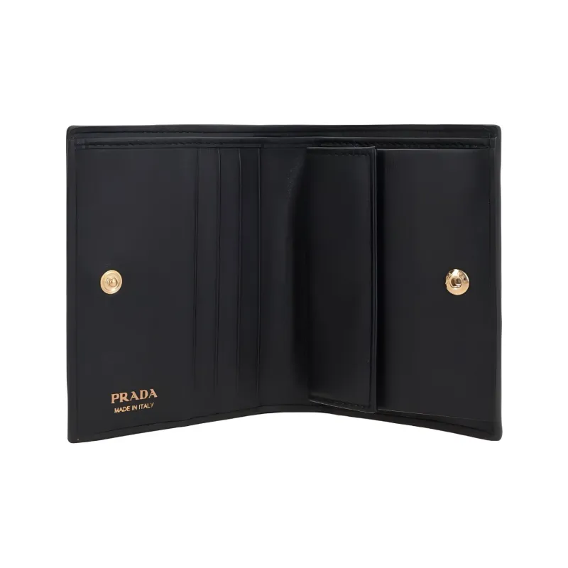 PRADA Calfskin Wallet Women's Black-2