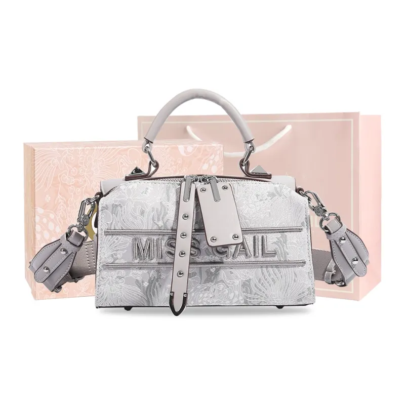 MISS GAIL Synthetic Leather Shoulder Bag, Crossbody Bag, Handbag Regular Women's Pink/Gray-9