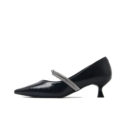 CAMEIDO Chunky Heel High Heels 4.5cm Women's Black