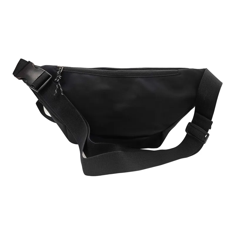 TAKI Nylon Fashion Versatile Color Blocking Advanced Slanted Crossbody Bag Regular Unisex Black/White/Purple-3