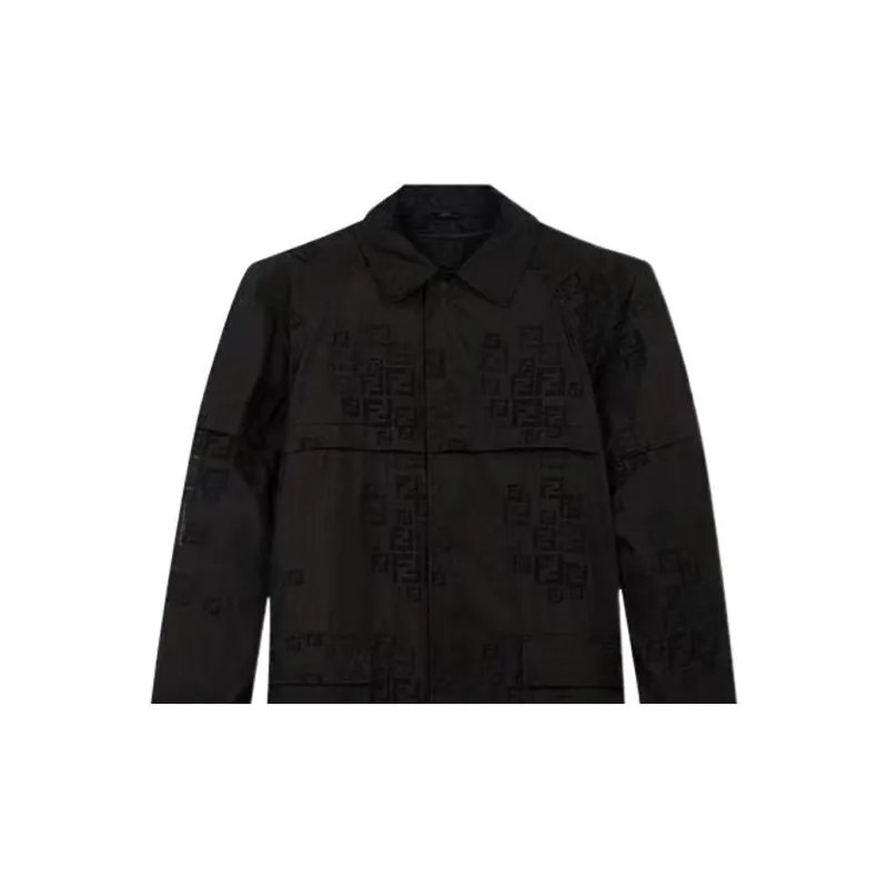 FENDI Trench Coats Men Black-3