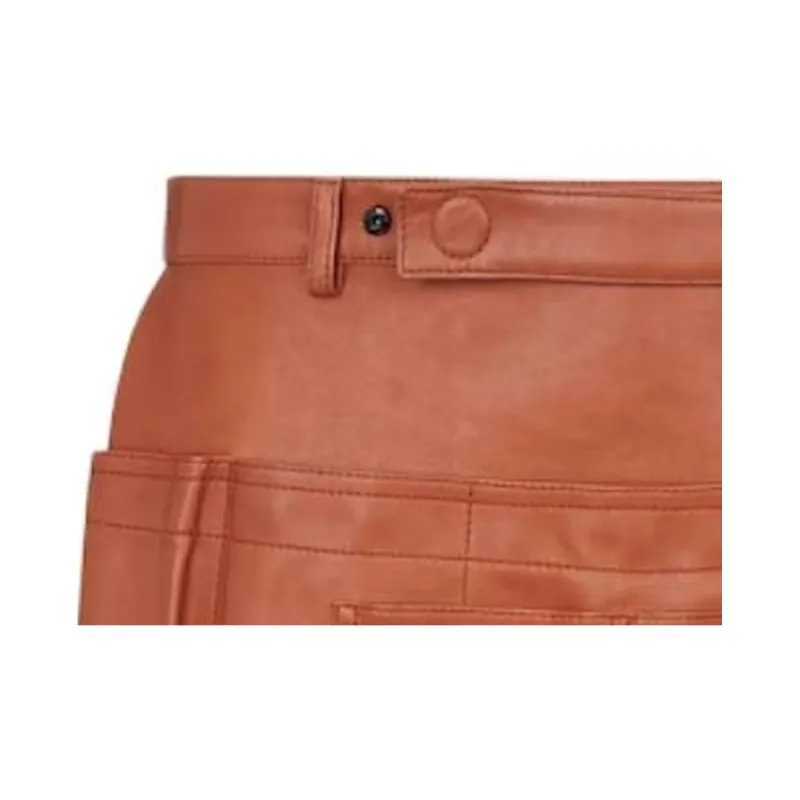 FENDI Tan Leather Skirt Men's Tan-3