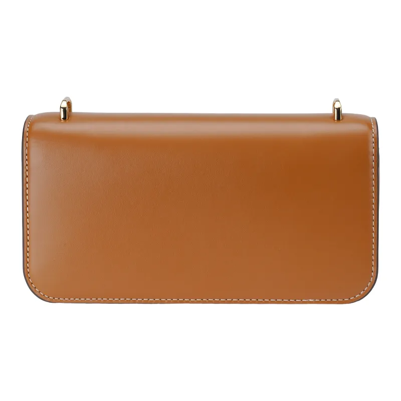 TORY BURCH Eleanor Calfskin Shoulder Bag, Crossbody Bag Trumpets Women's Brown-2