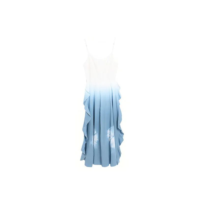 PZHK Slip Dresses Women's Blue-1