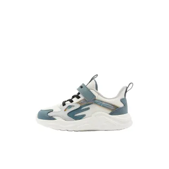 QIAODAN Anti Slip Wear Resistant Low Top Kids Lifestyle Shoes Ivory/Arctic Blue Children Aged 3 7 Years Old