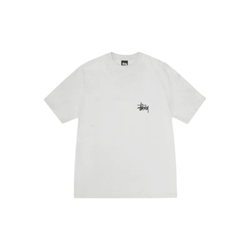 Stussy Ribbed Letter Print Cotton Pullover T-Shirt-12