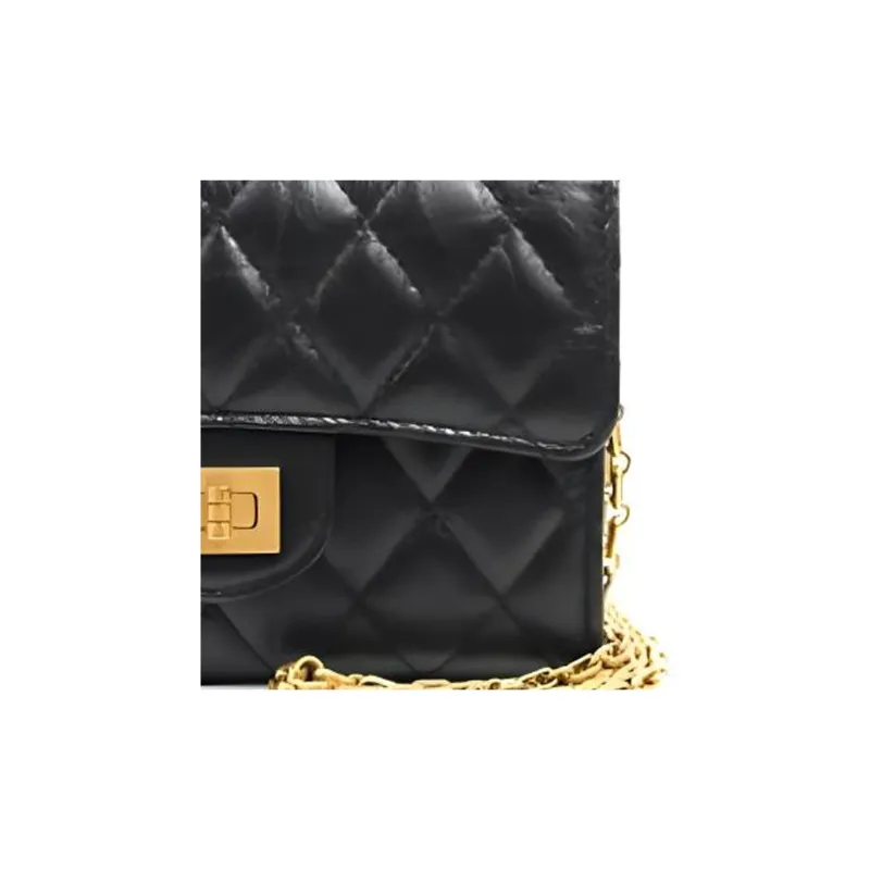 CHANEL Calfskin Crossbody Bag, Shoulder Bag Mini Women's Black-3