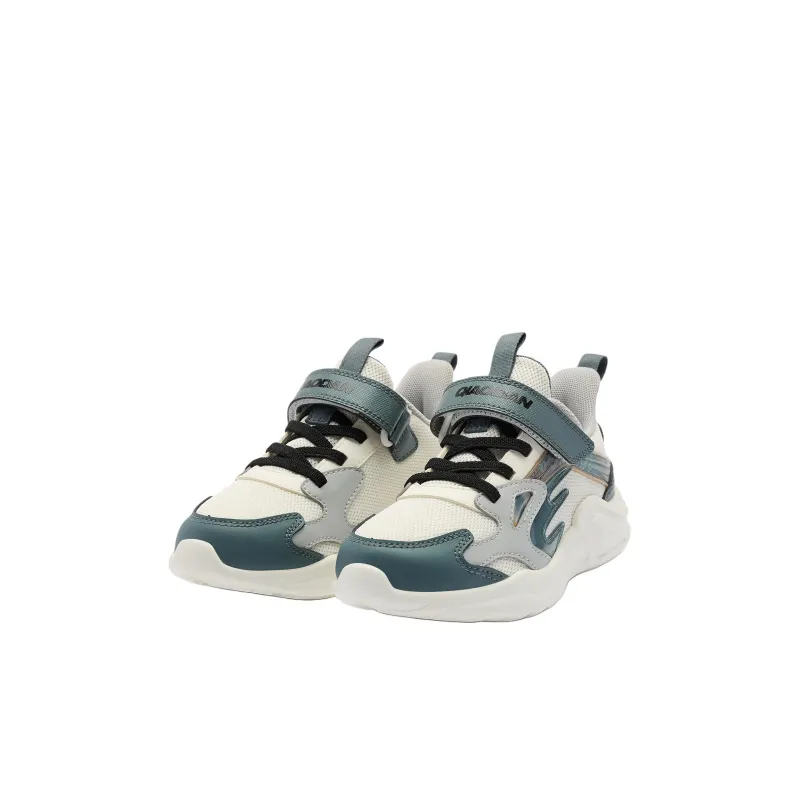 QIAODAN Anti Slip Wear Resistant Low Top Kids Lifestyle Shoes Ivory/Arctic Blue Children Aged 3 7 Years Old-2