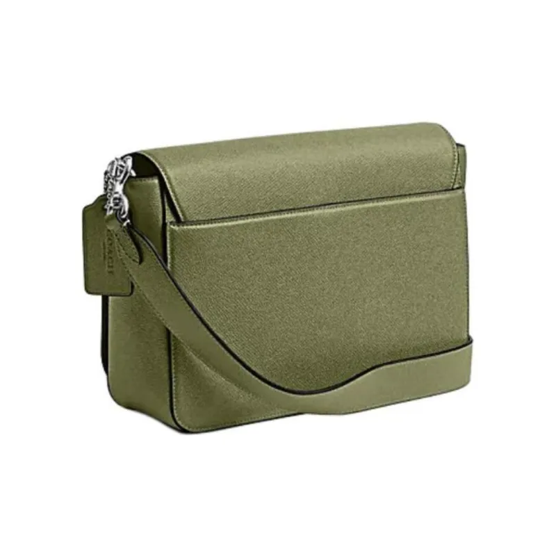 COACH Cow Leather With PVC Messenger Bag, Crossbody Bag, Shoulder Bag Medium Size Men's Moss Green-1