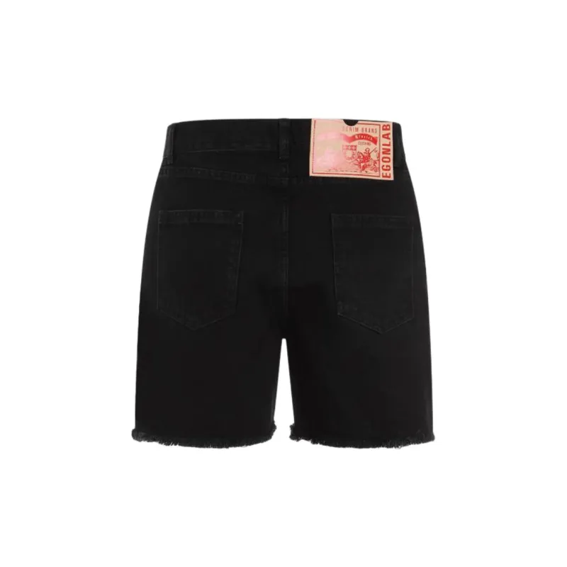 EGONLAB. Frayed hem Denim Shorts-1