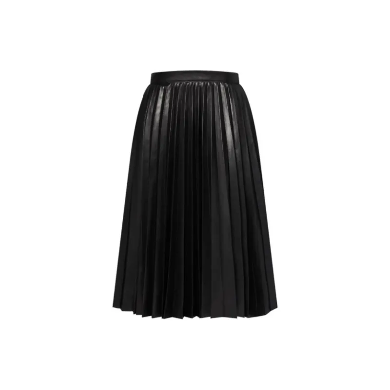 LOUIS VUITTON Pleated Leather Midi Skirt-1