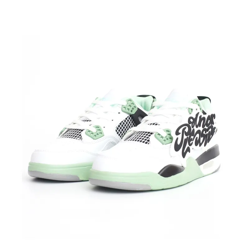 PAIN OR PLEASURE Low Top Kids' Skateboarding Shoes White Pine Green Teenagers-3