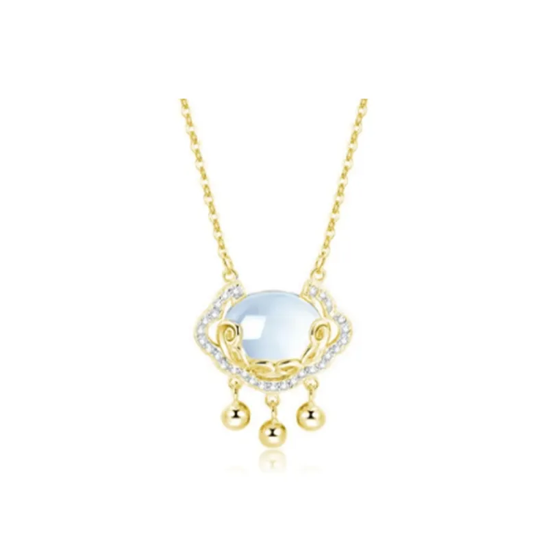CHINA GOLD Chalcedony Necklaces Women's-6