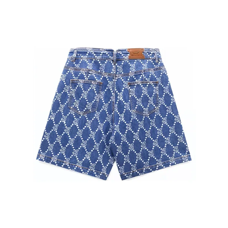 XII BASKET Denim Shorts Women's Aqua Blue-1